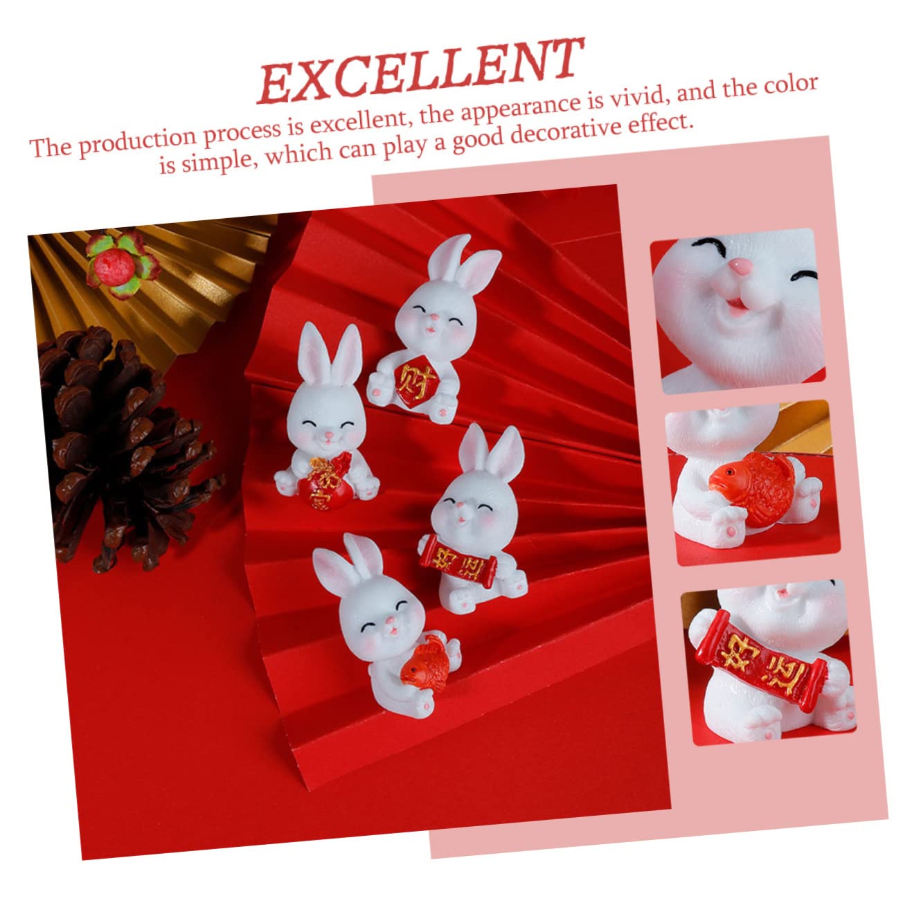 BESPORTBLE 60pièces Décoration Miniature De Figurines De Lapin pour Paysages Et Décors Intérieurs