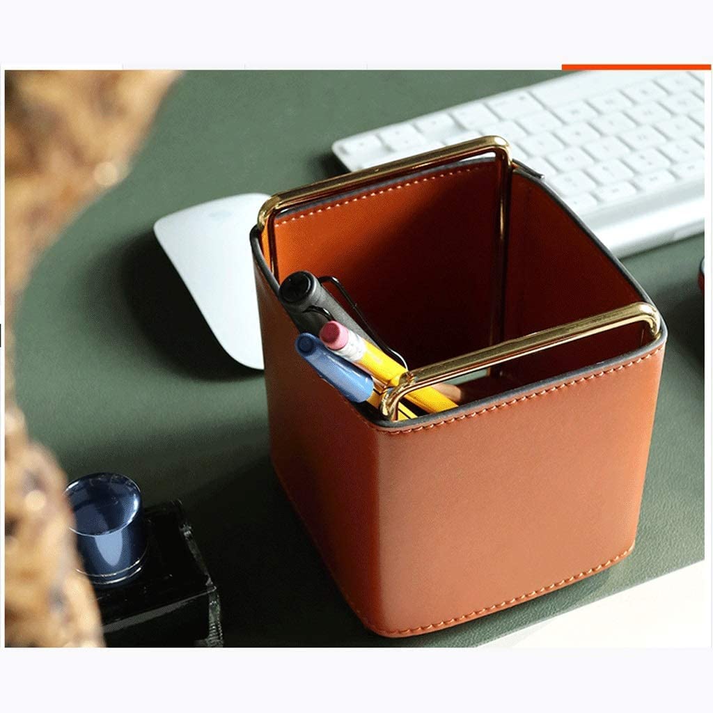 Portamatite Portapenne in Pelle, portamatite Multifunzione Durevole con Impugnatura Portatile, Porta pennelli per Trucco con Design a Bocca Larga Portapenne