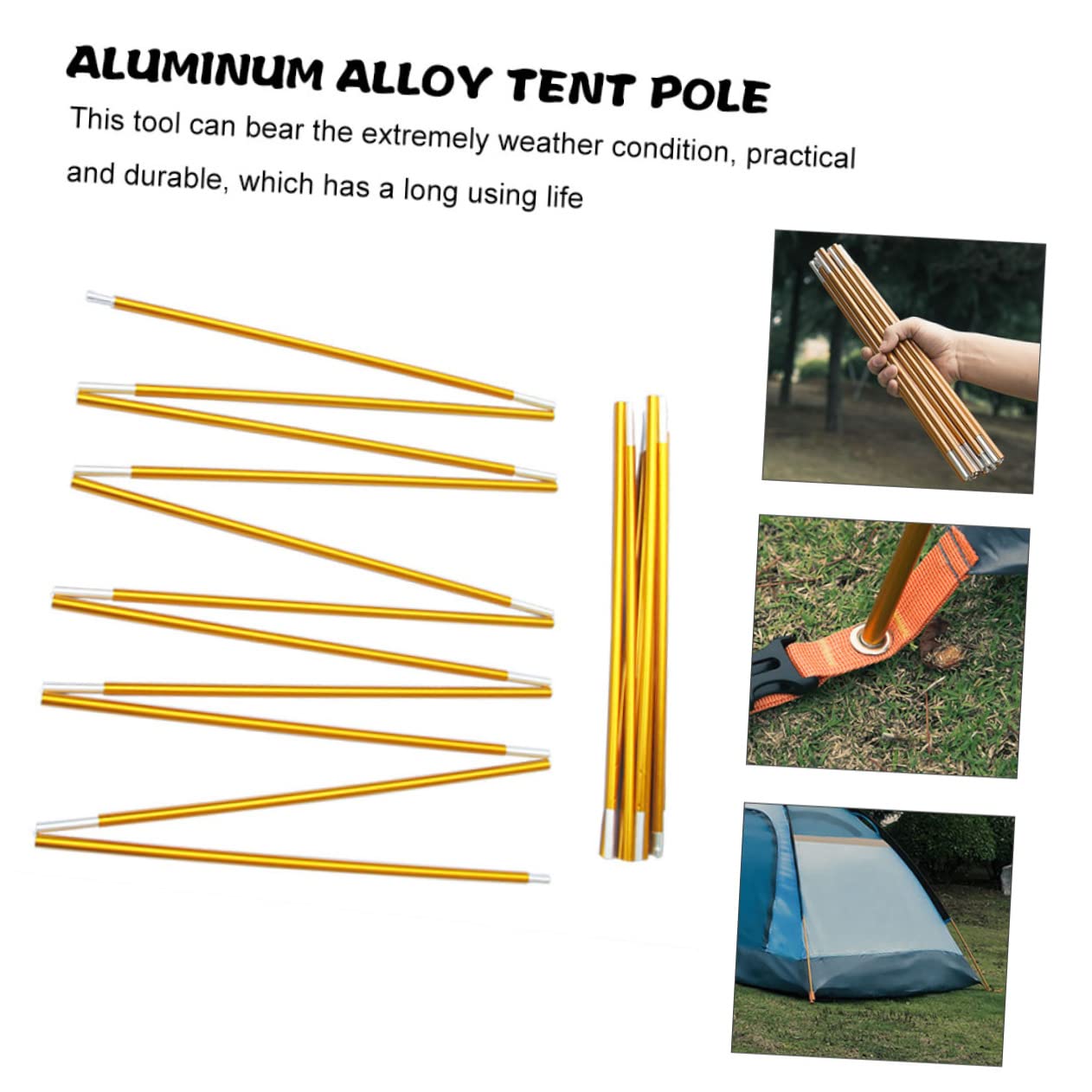 WHAMVOX 2pcs Aluminum Alloy Tentpoles 8.5mm Thick 3.6m Double Camping Tent Canopy Rods
