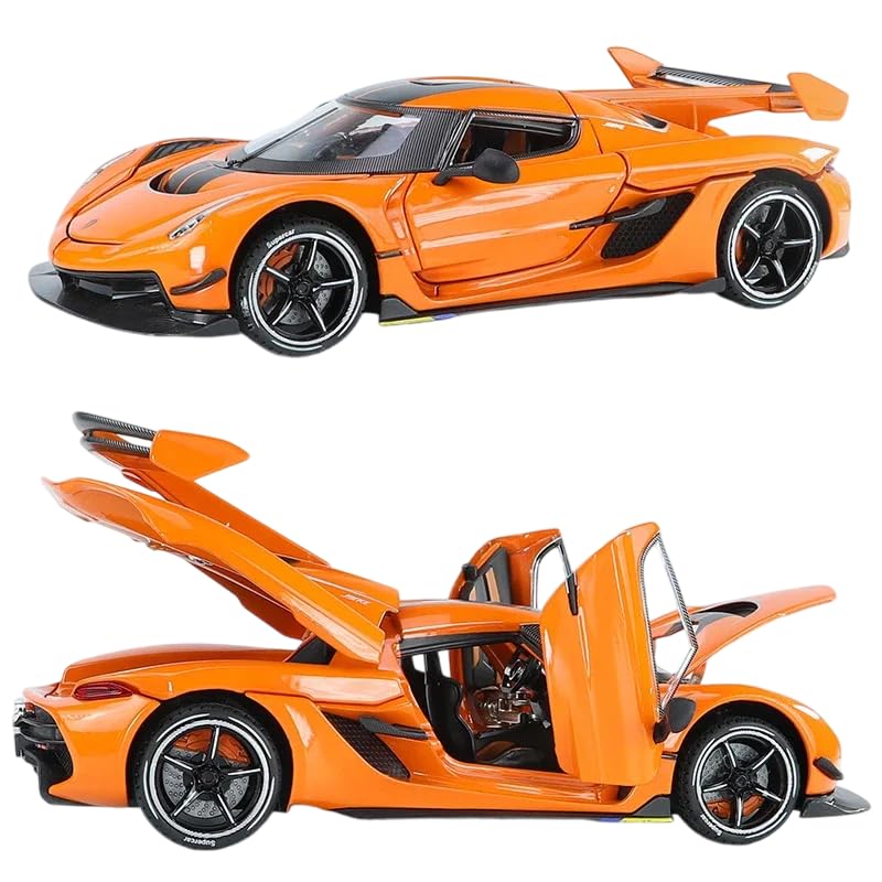 Image of Magicwand【Random Color Die-Cast 1:24 Scale Koenigsegg Jesko【Box Packed】 with 4 Openable Doors Working Steering,Lights & Music,with Smoke Function【Pack of 1】