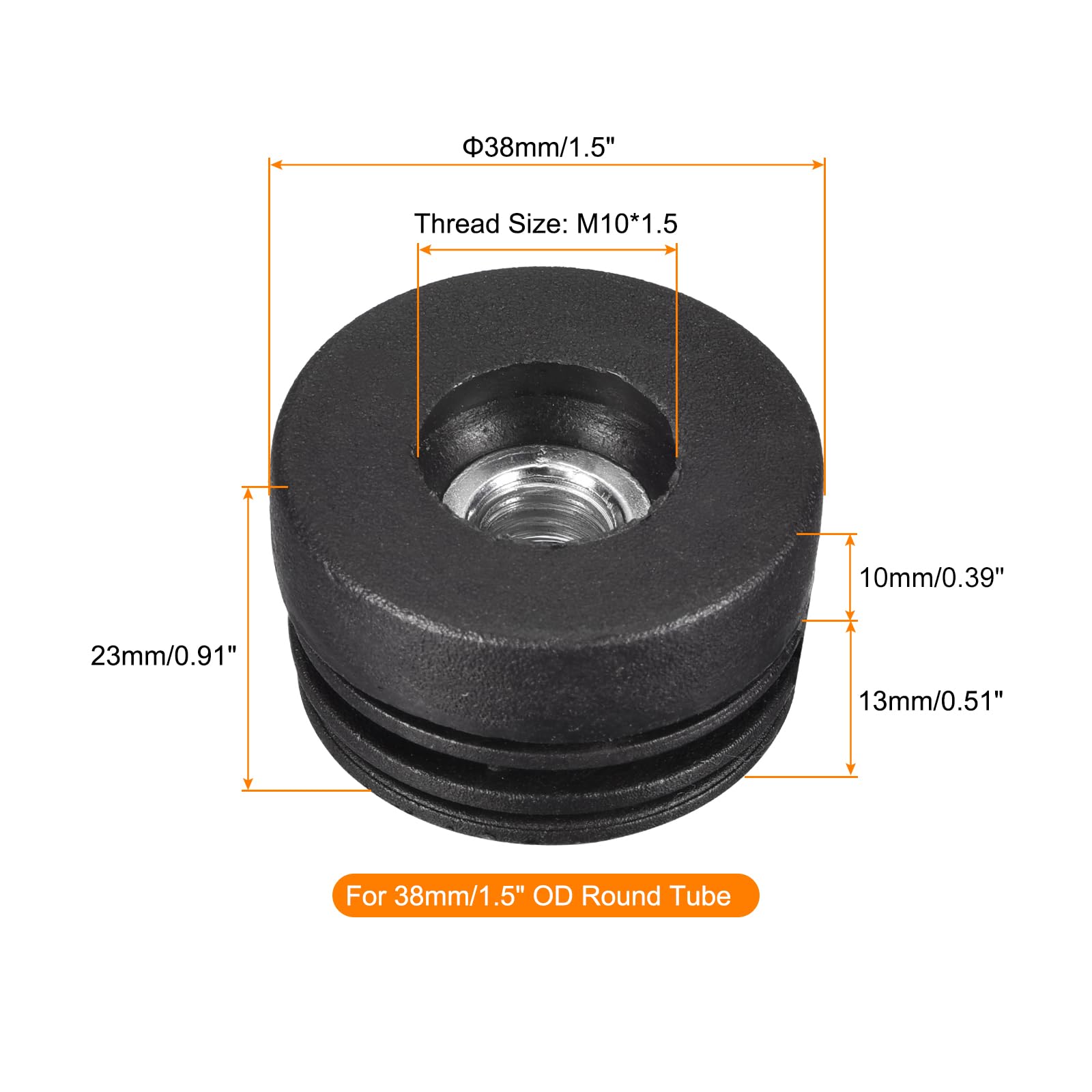 12 Inserts De Bouchon Pour Tube Rond Filetage M6 – Uxcell