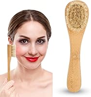 Vista 4 de Cepillo de limpieza facial, cepillo de limpieza de cara de mango de madera Cepillo manual de exfoliación para cuidado de piel