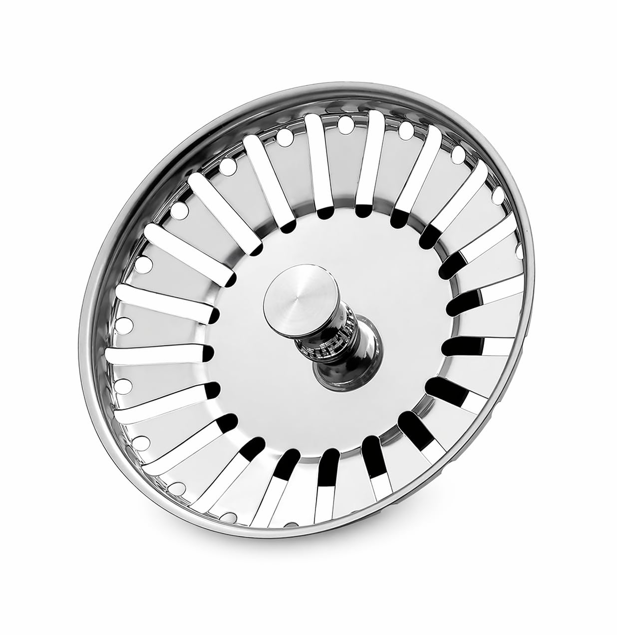 Stadux Stainless Steel Kitchen Sink Strainer Plug, Dual Function Basket Strainer And Plug | Sized For Uk Sinks | Strainer Waste Plug (Diameter:78mm)