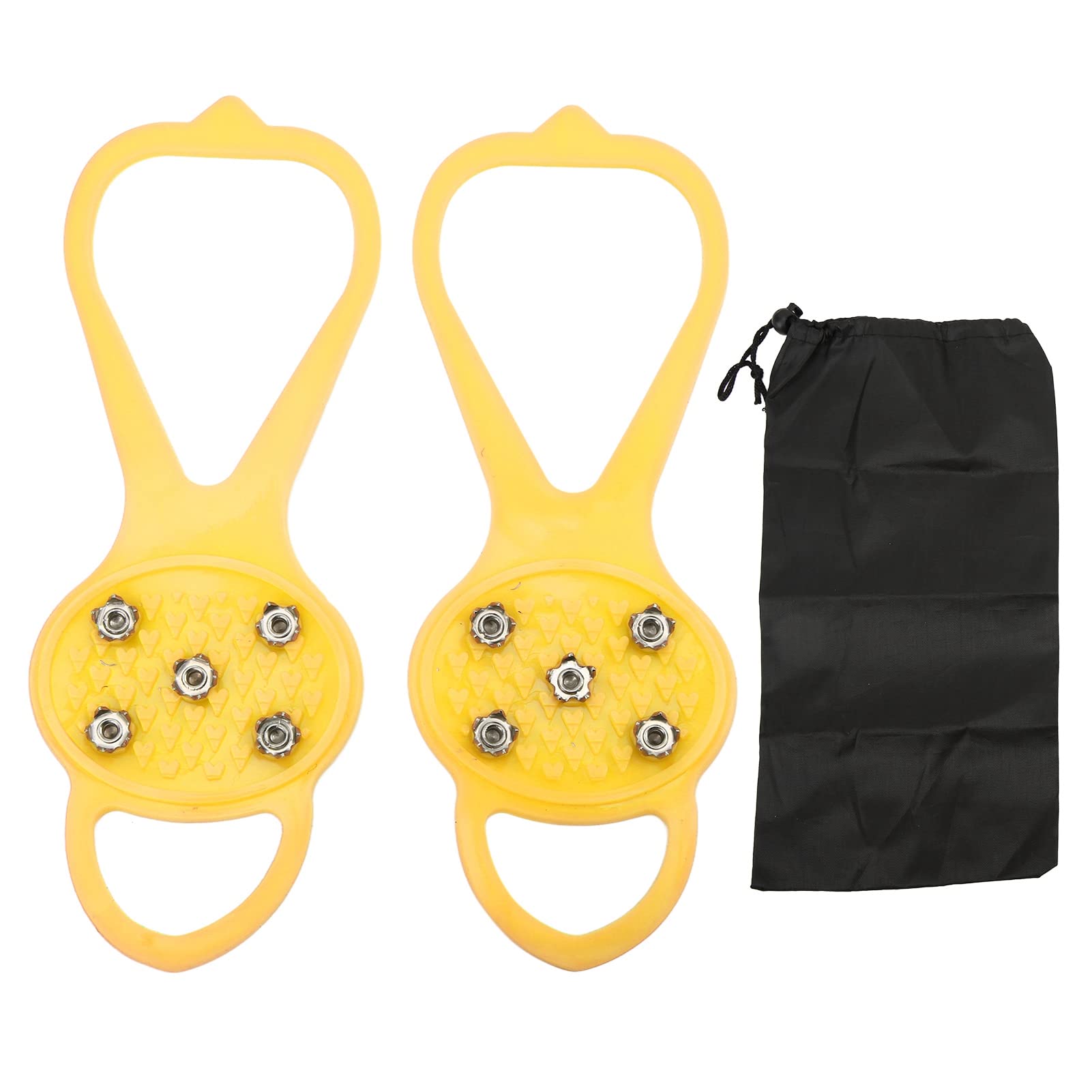 1pair Ice Grips Anti Skid 5 Studs Crampons Ice Cleats Snow Traction Cleats Crampons for Shoe and Boots for Walking on Snow and Ice (S)