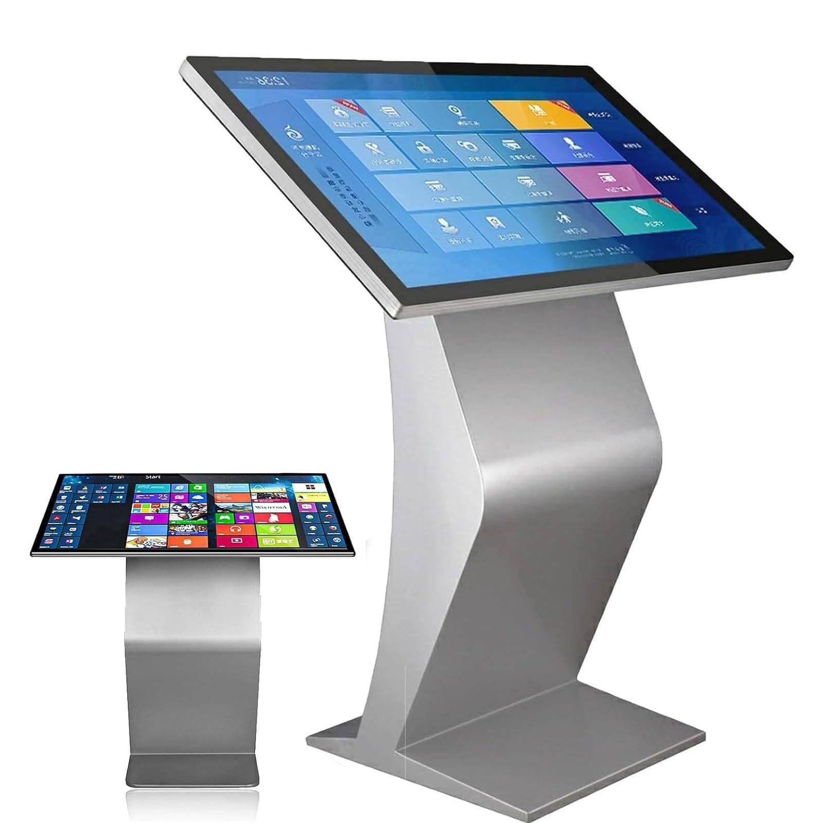 PixCy Chiosco con Display per Segnaletica Digitale 1080p da 22/32 Pollici Silver-22in