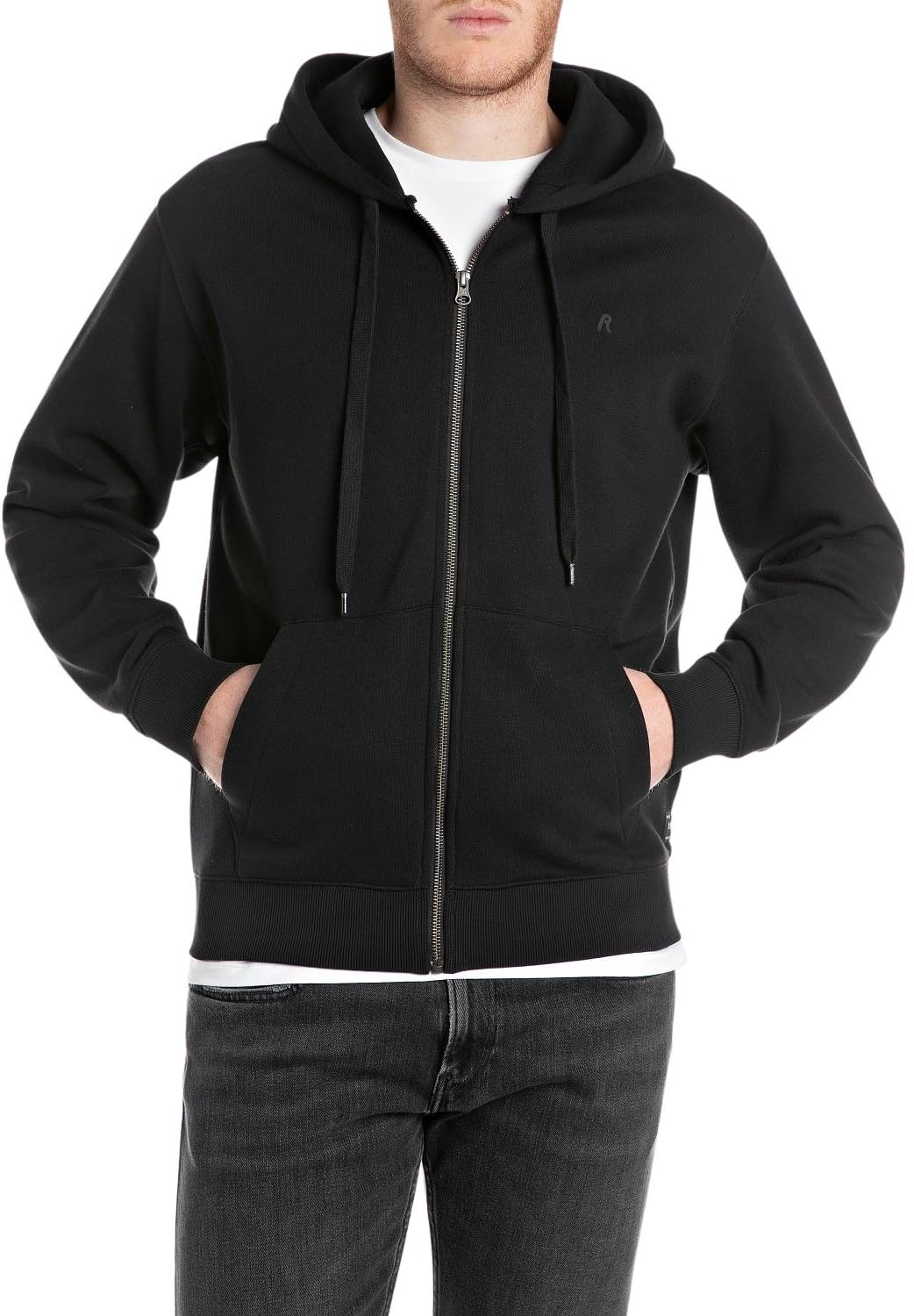 Replay Men's M3105 Hooded Sweatshirt, 098 Black, 3XL