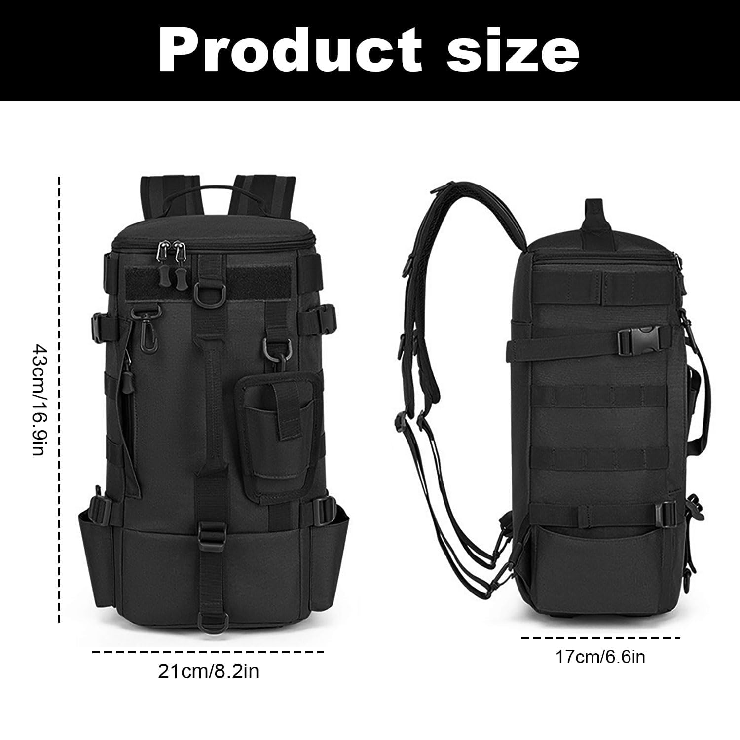 Zaino da Pesca, Borsa da Pesca Impermeabile in Tessuto Oxford,Zaino Multifunzionale di Grande Capacità, adatto per Campeggio, Ciclismo, Pescas, Sport All'Aperto