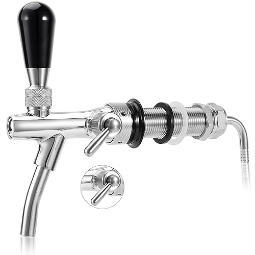 Upgraded Adjustable Beer Faucet, Stainless Steel Core Brass Body Keg