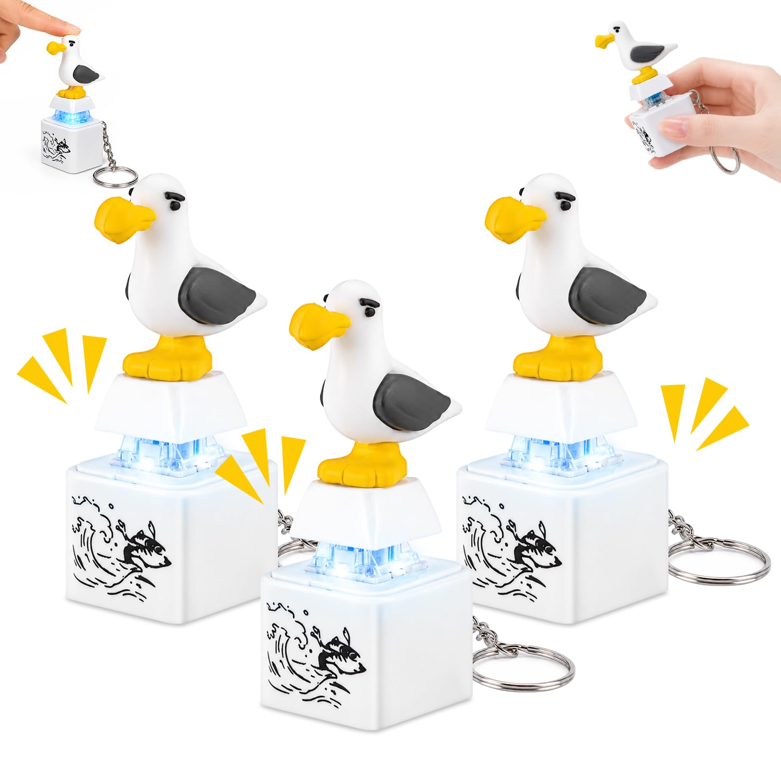 CrinIotyx Seagull Mine Sound Funny Interactive Stress Relief 3pcs