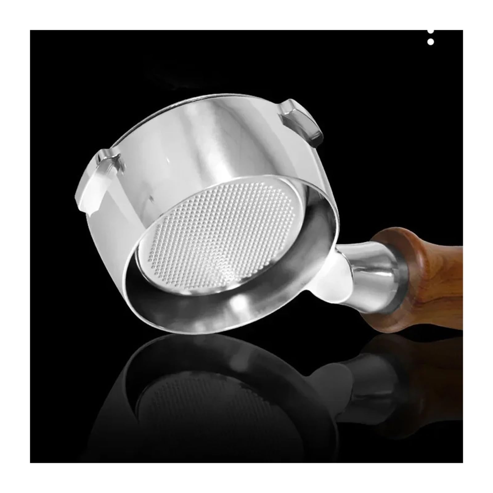 Portafiltro, compatible con Breville, 58mm sin fondo | Repuesto para Oster, 3 uñas, acero inoxidable 304, mango de madera, desmontable(Red Rose wood)