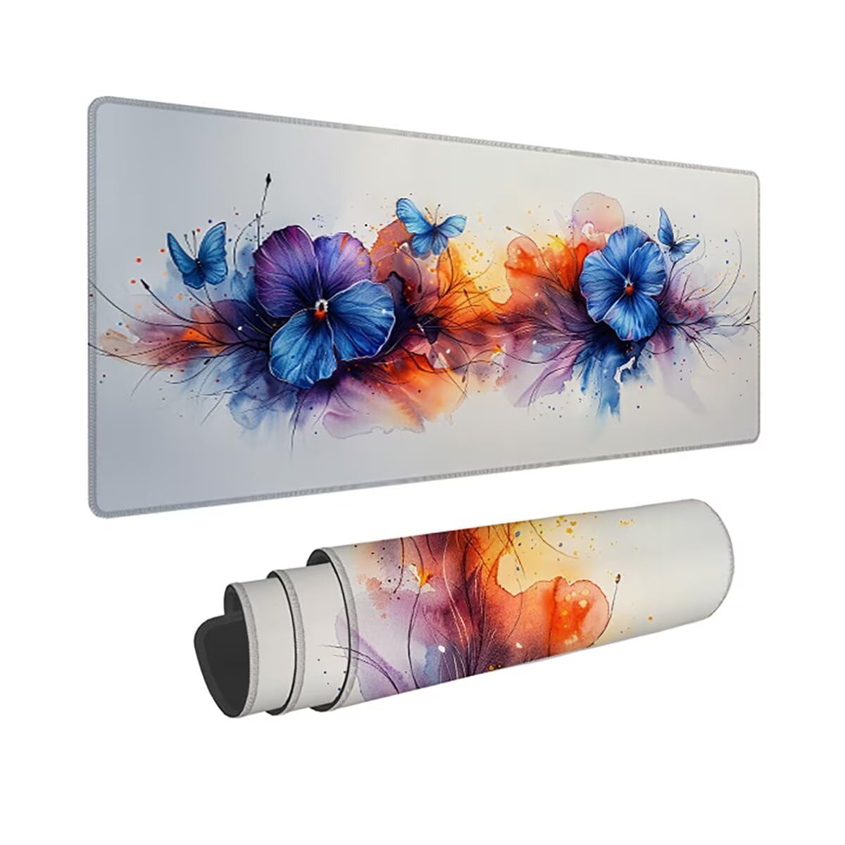 Tappetino per Mouse Gaming XXL 1200x600x3mm– Ufficio Mousepad Grande – Migliora la Velocità e la Precisione Tenuta Stabile Sottomano per Ufficio e Casa Accessori Scrivania Fiori PjY10857 N-U