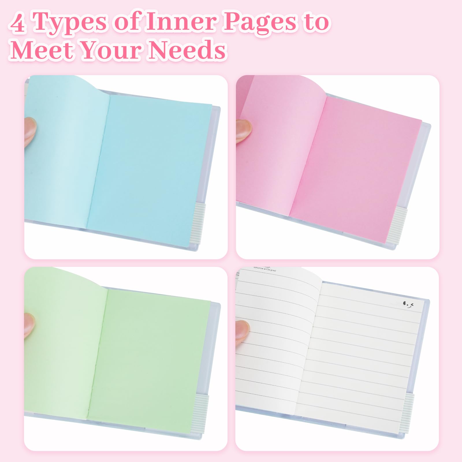 QUMENEY 12PCS Min Notebook Portable Diary Candy Colors Pocket Note Book Small Memo Pads Travel Notepads with PU Leather Case 10.5 x 8cm/ 4 x 3inch - Image 3