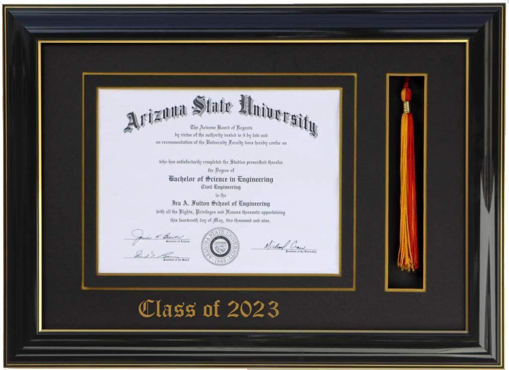 3art Diploma Frame with Tassel Holder for 7x9 Diploma,Certificate,Document (CUSTOMIZABLE) Double Mat and Multi Color Frame Option,Real glass and 100% Wood.
