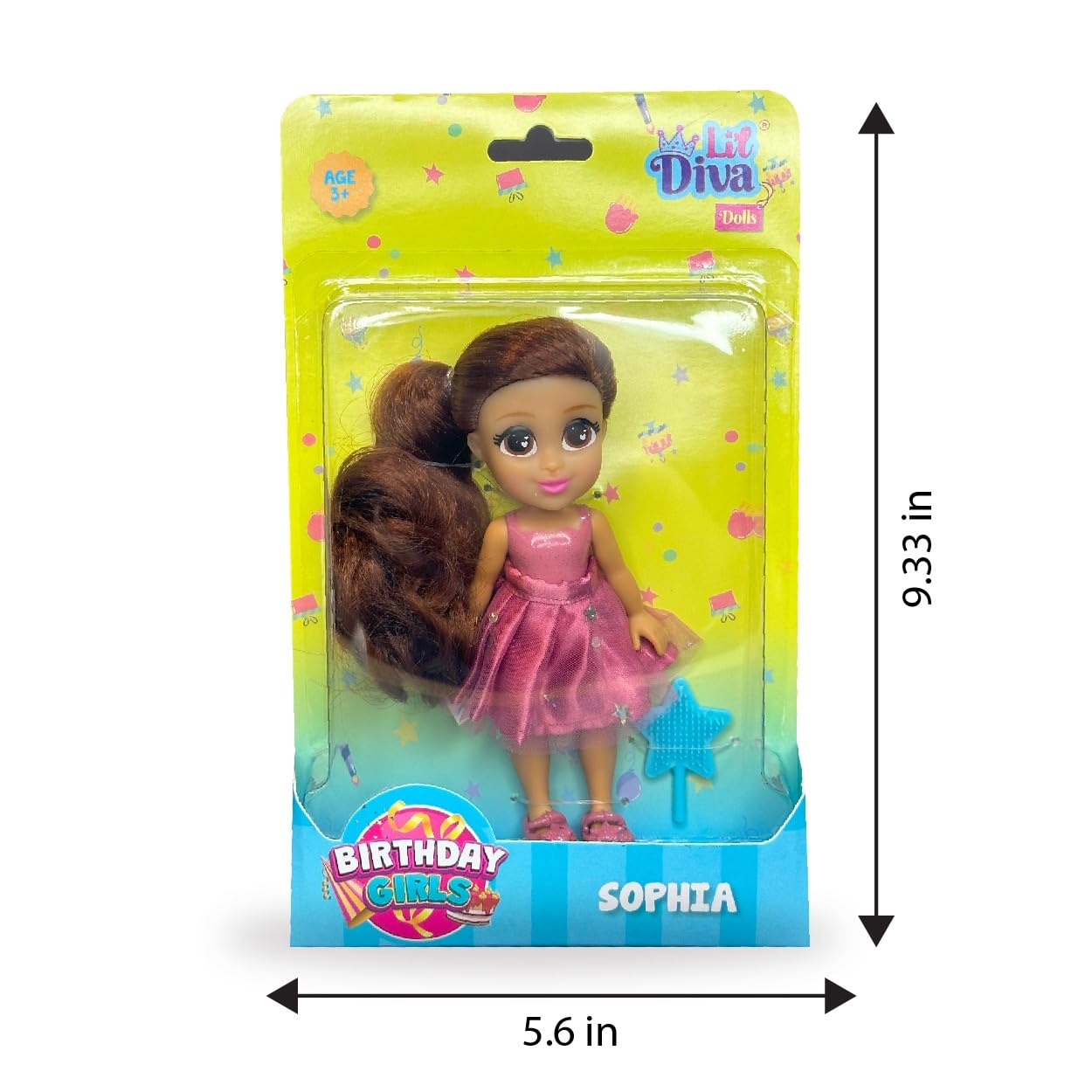Li'l Diva Dolls 6" SOPHIA Fashion Doll for Girls |Soft Movable Body with Realistic Features|Birthday Gift for Kids 3+ Years |Early Learning Toy for Girls | Ideal Gift for Birthdays & Special Occasions 4