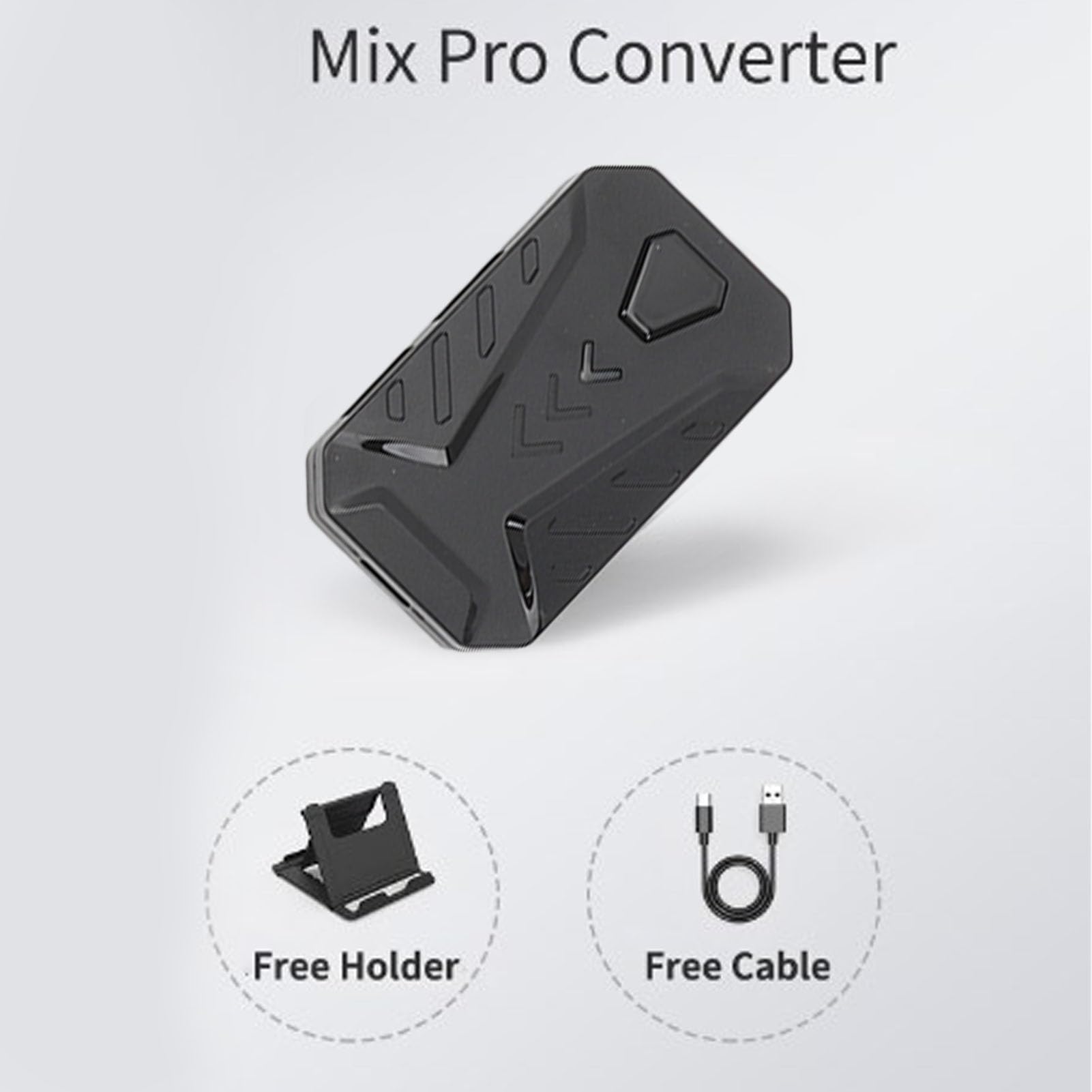 Paquete Combinado de Juegos Móviles 4 en 1, Juego de Convertidor de Teclado y Mouse para Mix Pro, Teclado para Juegos con una Mano, Mouse para RGB, Soporte para Teléfono, Carga Rápida 5V 2A,