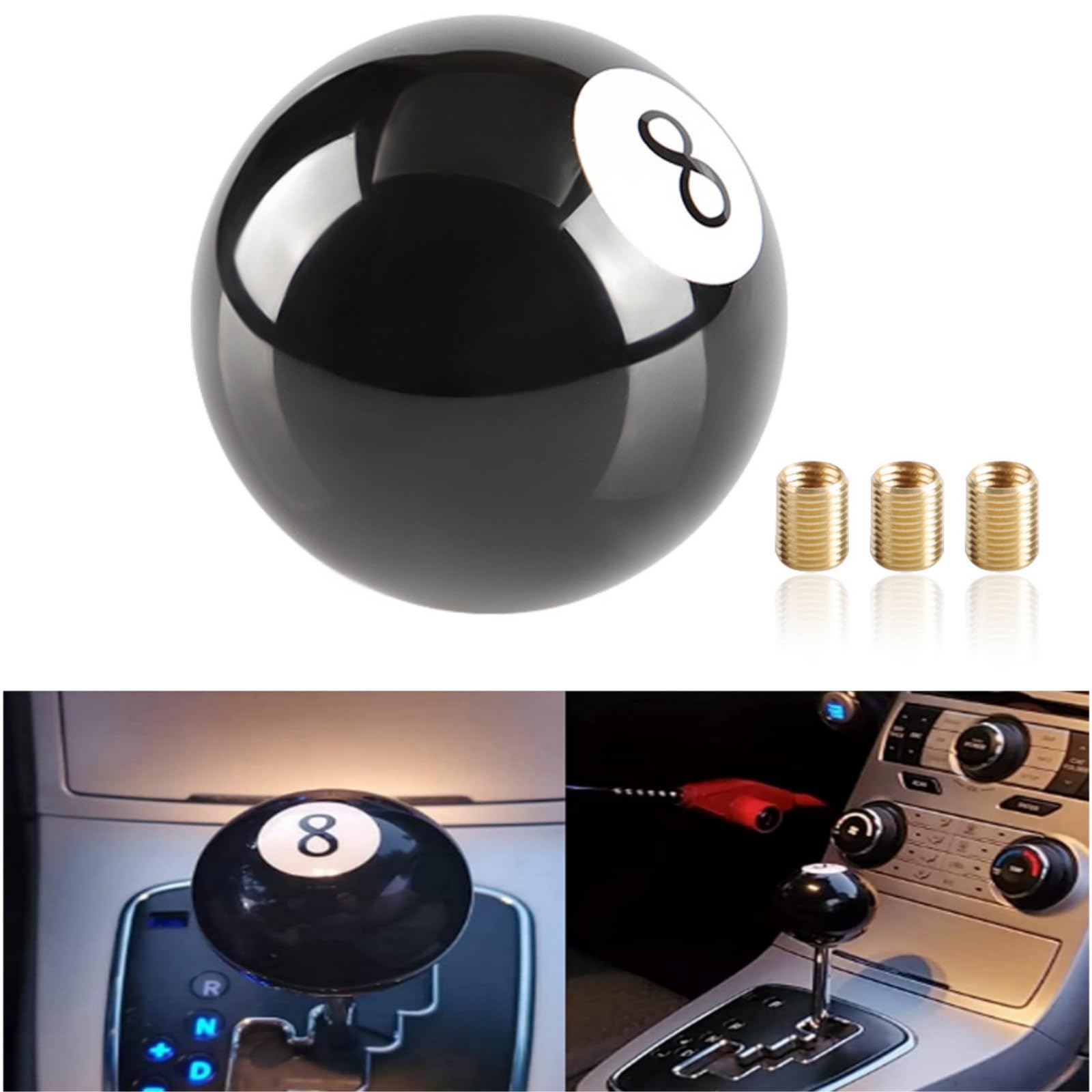 Amazon.co.jp: シフトノブ ビリヤード 8 番号 ボール型 MT車 汎用 直径