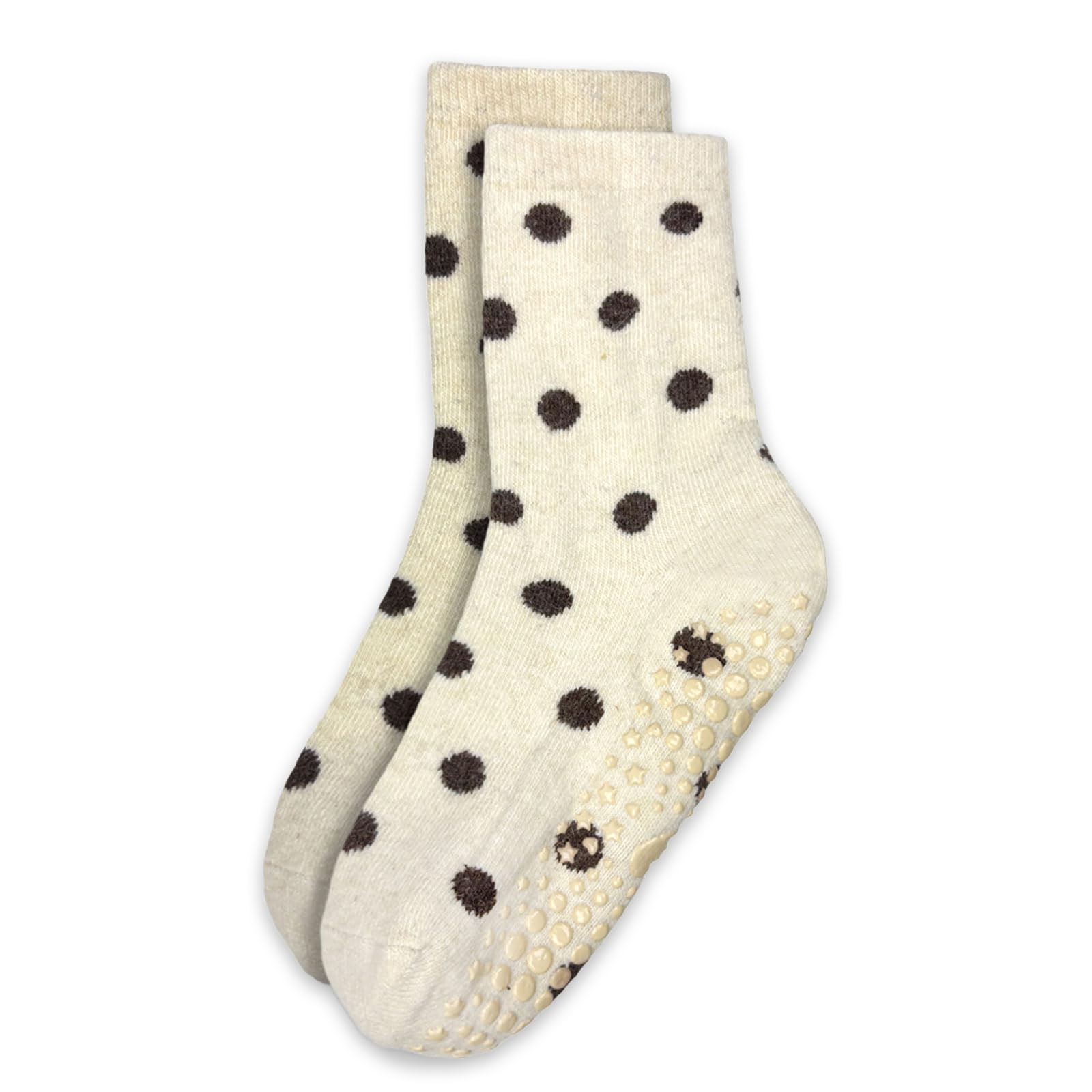 Cute Polka Dot Yoga Socks for Women – 3 Pairs Non Slip Grip Pilates Barre Socks, Cozy Crew Style, US Size 5-9