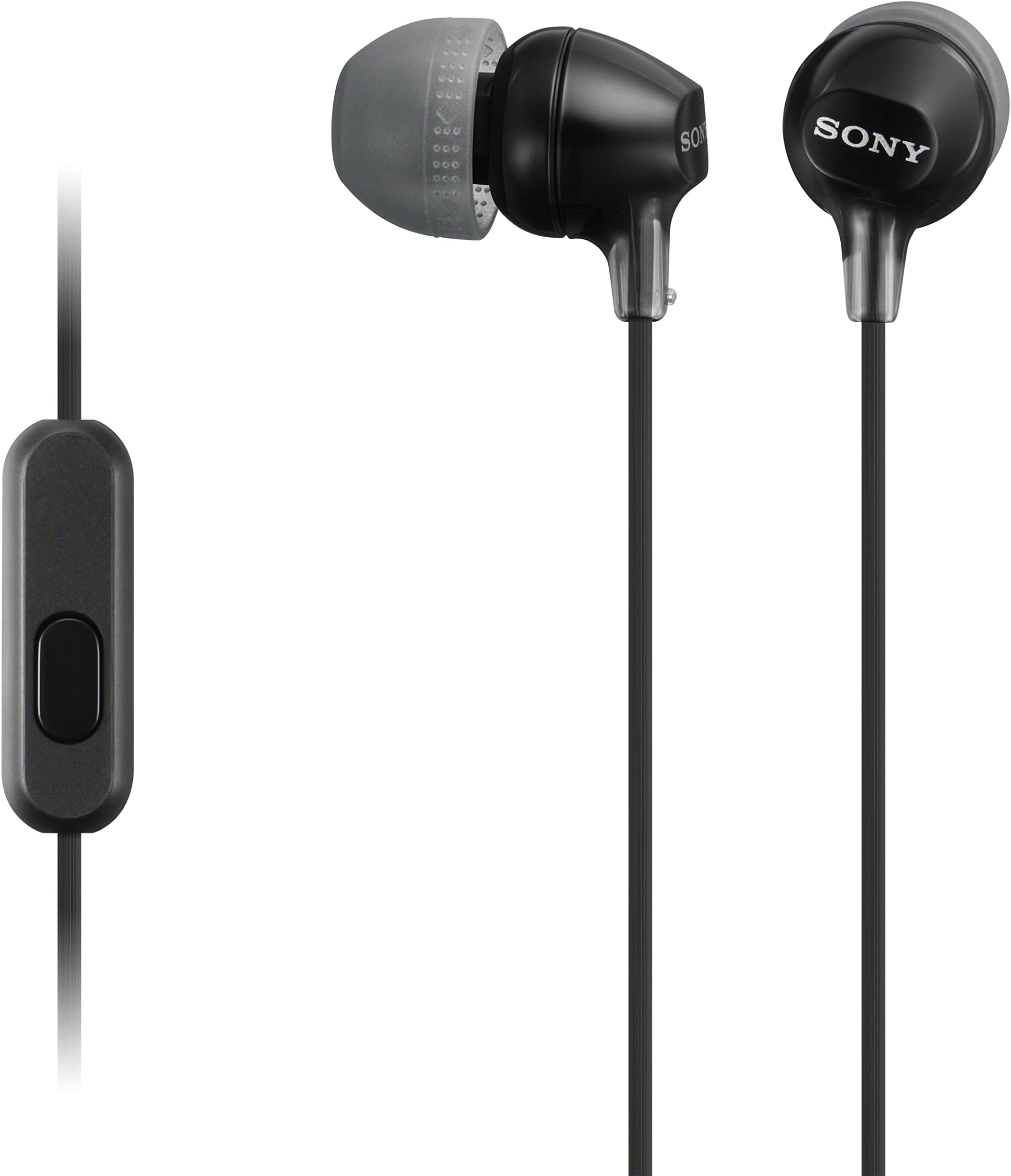 MDREX15AP In-Ear Earbud Headphones with Mic, Black (MDREX15AP/B)