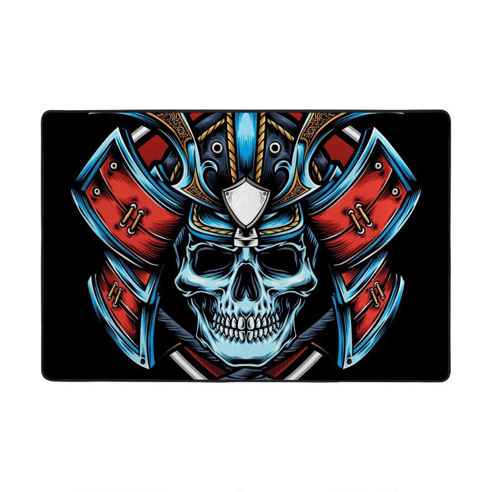 Tapis skull samouraï noir Ruchen 160 x 122 cm pour salon