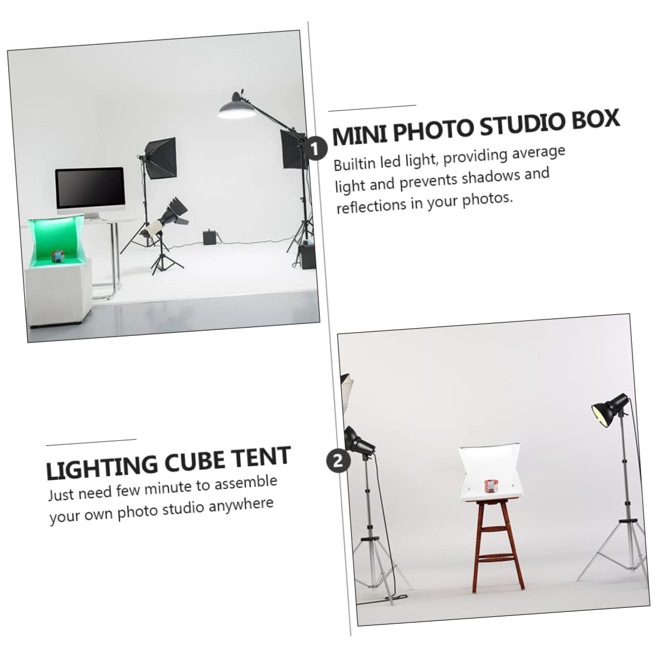 Yardenfun 6 40cm Studio Tent Mini Photography Studio Portable Light for Photography Portable Photo Light Foldable Photo Studio Portable Photography Light Photo Light-Box White LED