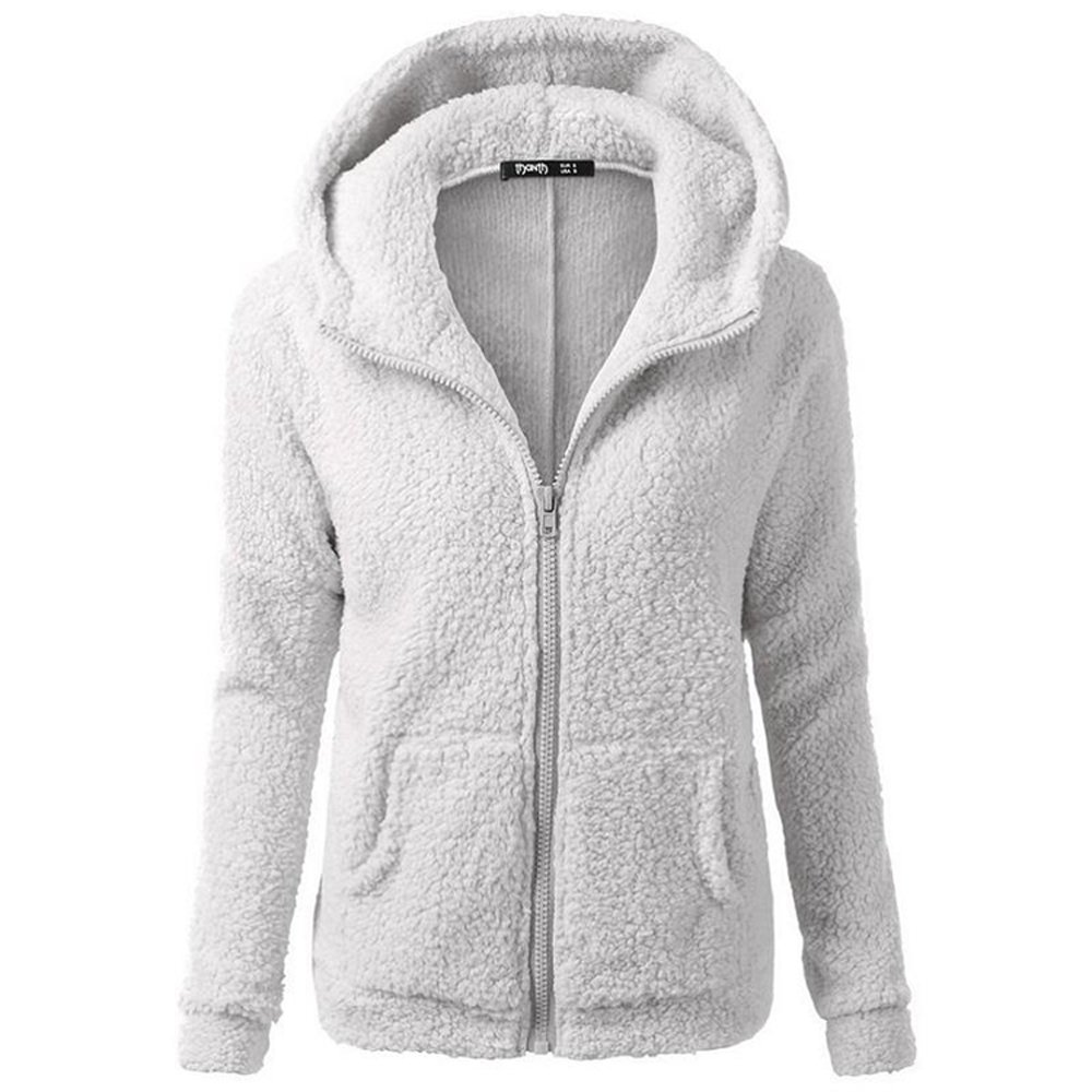 Smartland Women's Winter Long Sleeve Full-Zip Fleece Hooded Jumper Hoody Jacket Coat