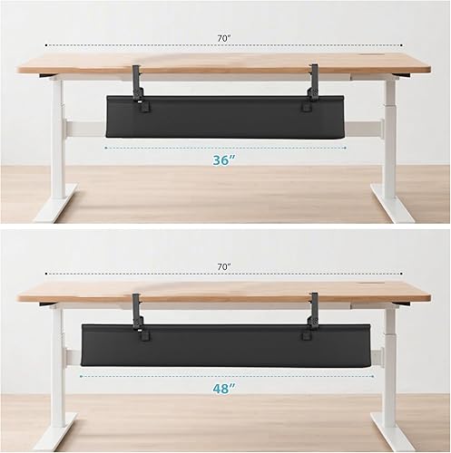 Miniatura 8 de Bandeja de organización de cables de tela Oxford para debajo del escritorio, organizador de cables de escritorio de 48 pulgadas con instalación de