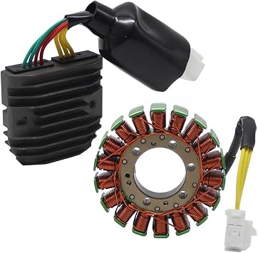 Voltage Regulator Replacement for S&uzuki Moto GN250 GN250E 1996-2001 TU250 32101-38302 32800-29B00 Motorcycle Voltage Regulator Rectifier+Magneto Stator Coil