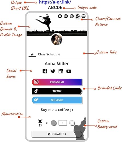 Miniatura 3 de Tap NFC Bracelet, QR Code Smart Wristband Fully Custom Profile scannable, Adjustable, Unisex Band- Mix Colors Black, Red, Orange, Yellow, Green,