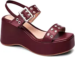 Sandália Feminina Anabela Confortável Fivela Ilhós