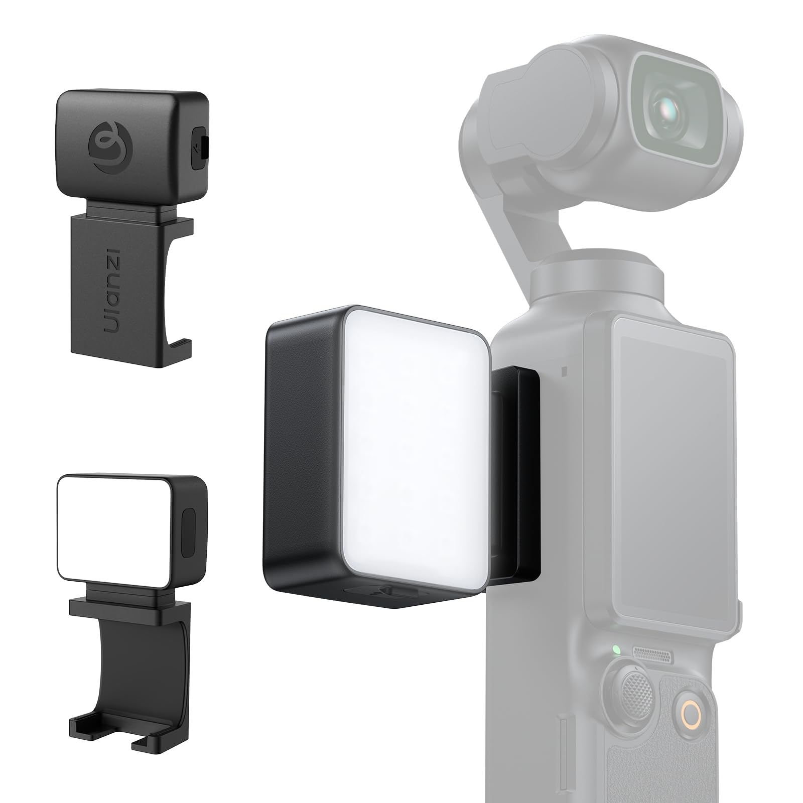 ULANZI LM001 Pocket 3 mini luci led a batteria 5000 mAh, Potenza 2W，Luce led portabile con attaco magnetico, Impermeabile IPX4, Ideale per ripresa notturna del selfi del vlog e della natura morta