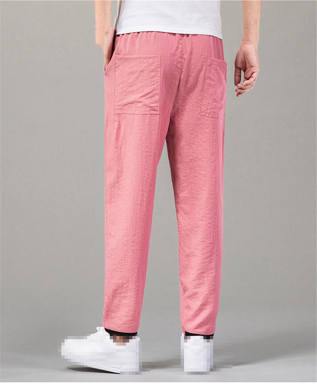 Vogrtcc Pantaloni Casual in Lino da Uomo Pantaloni da Jogging in Vita Elastici Leggeri con Coulisse