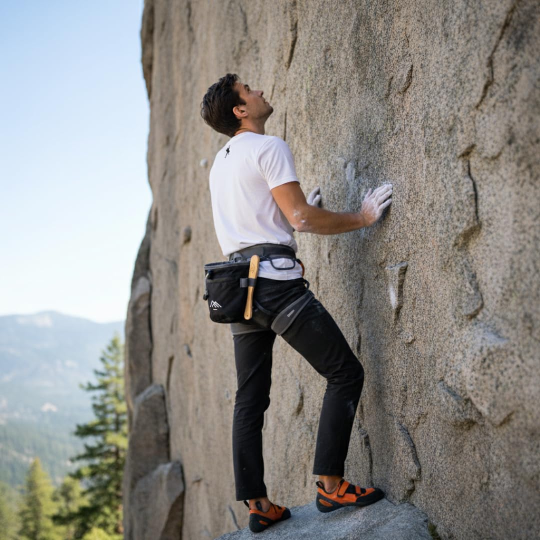 Kit Completo de Escalada Magnesio Chunky 400g + Chalk Bag + Cepillo – Regalo Escalada, Boulder, Halterofilia y Calistenia - Pack Escalada