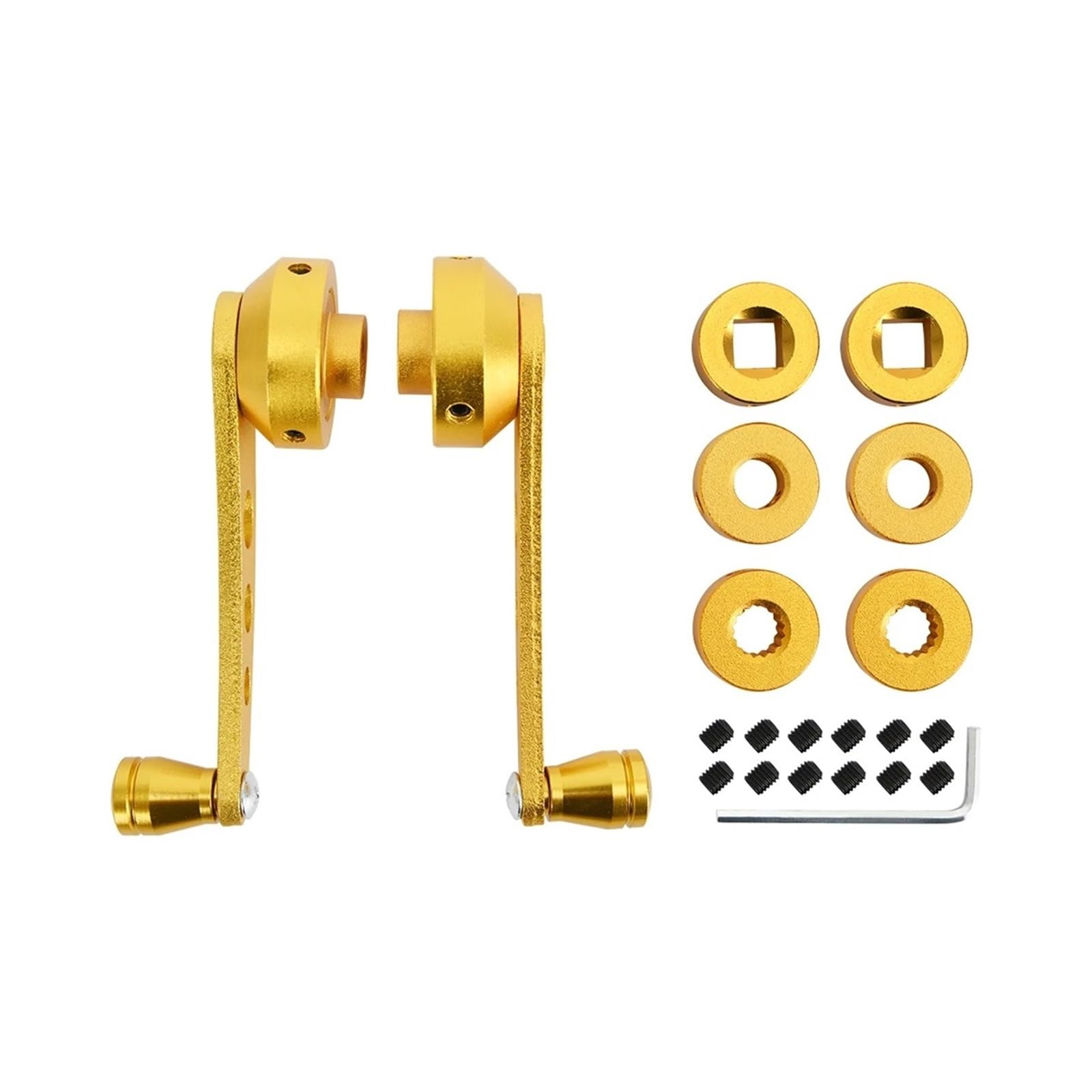 Lhdktee 2piece Universal Car Manual Window Lifting Crank Handle Aluminum Alloy Winder Lifter Riser Car Window Handle(Glod)