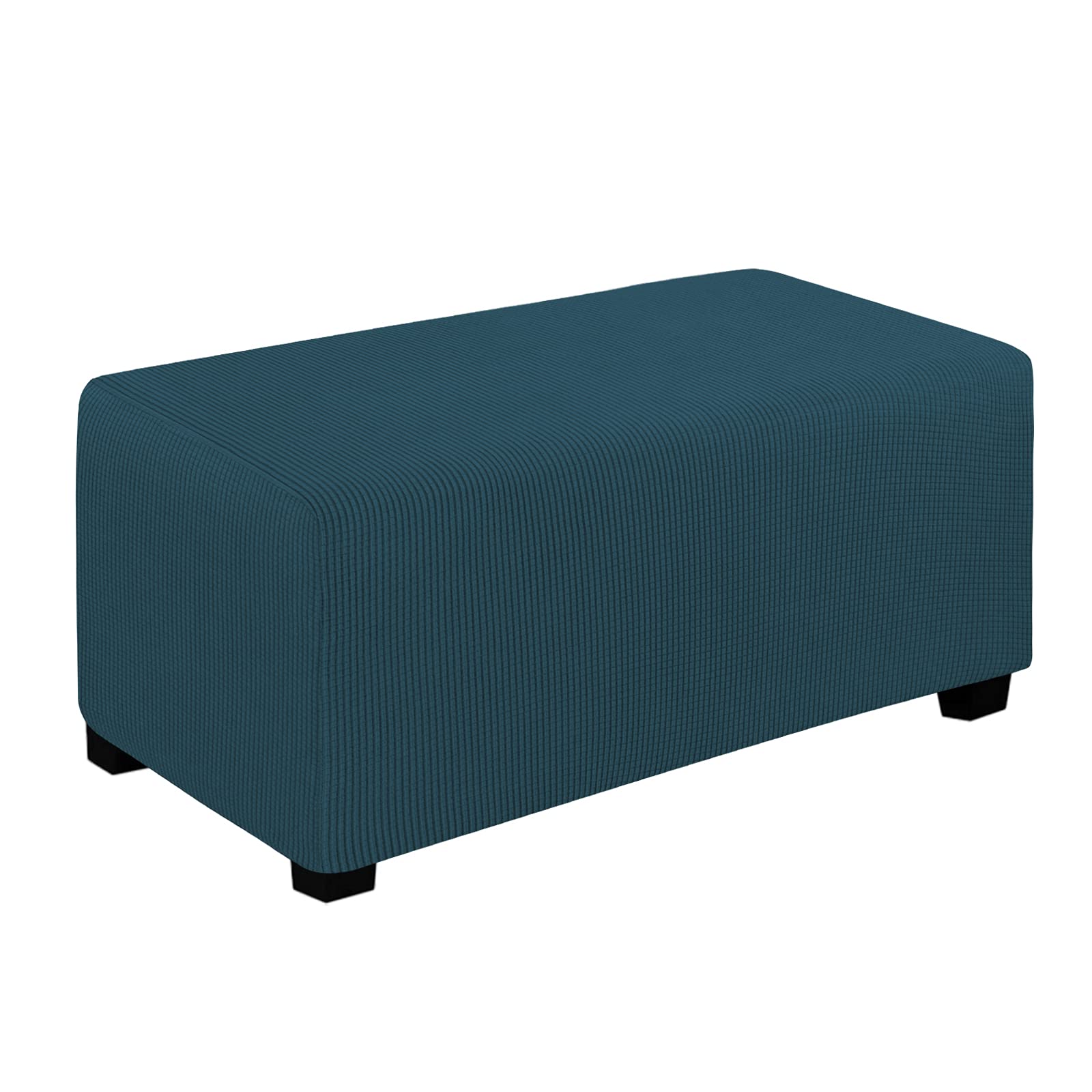 Easy-Going Stretch Ottoman Cover Folding Storage Stool Furniture Protector Soft Rectangle slipcover with Elastic Bottom(Ottoman Large,Deep Teal) โ image 1
