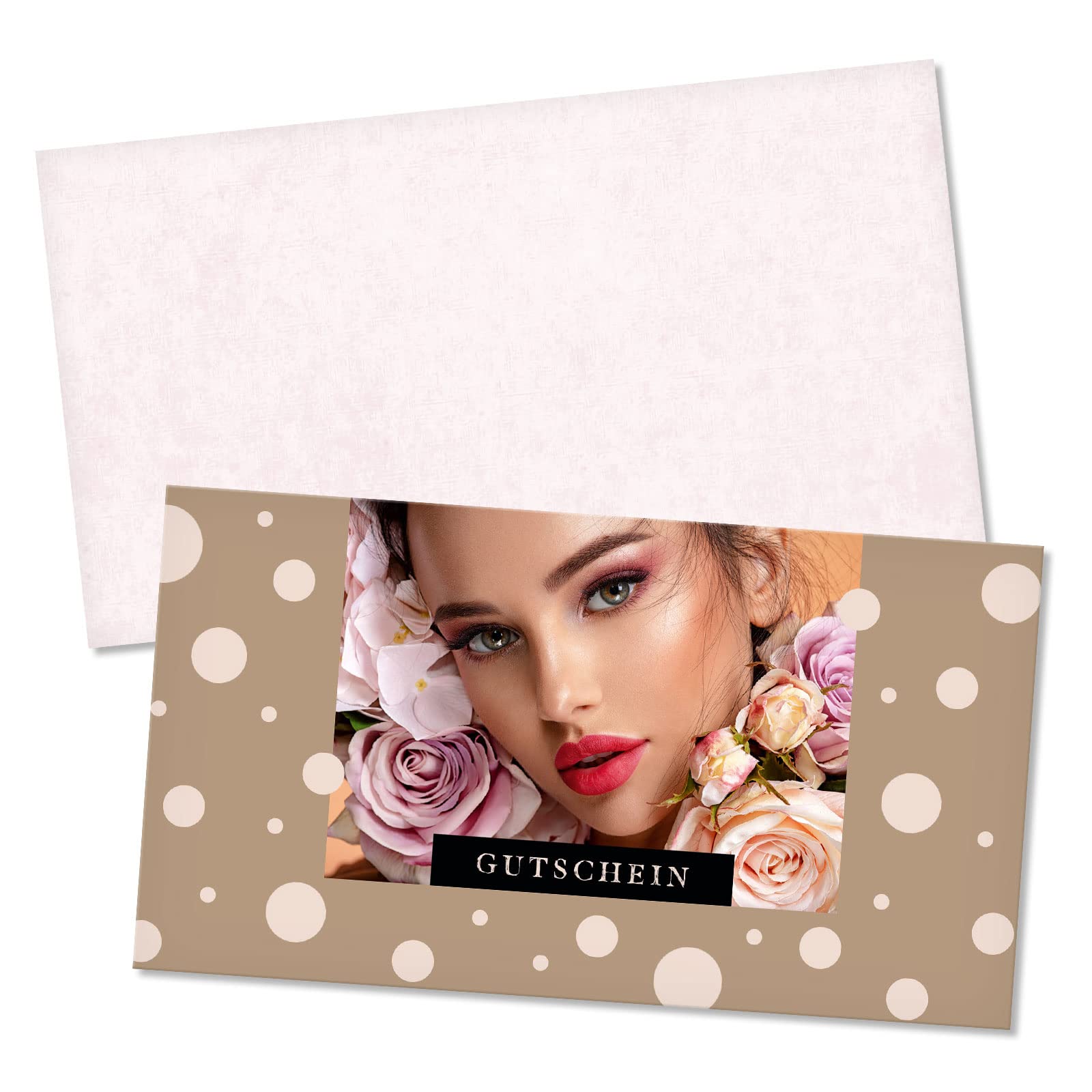 GESCHENKGUTSCHEINcom - 100 Geschenkgutscheine mit Kuvert für Kosmetik Kosmetikinstitute Wellness Beauty - Gutschein-Vordruck blanko KS1296-1-100