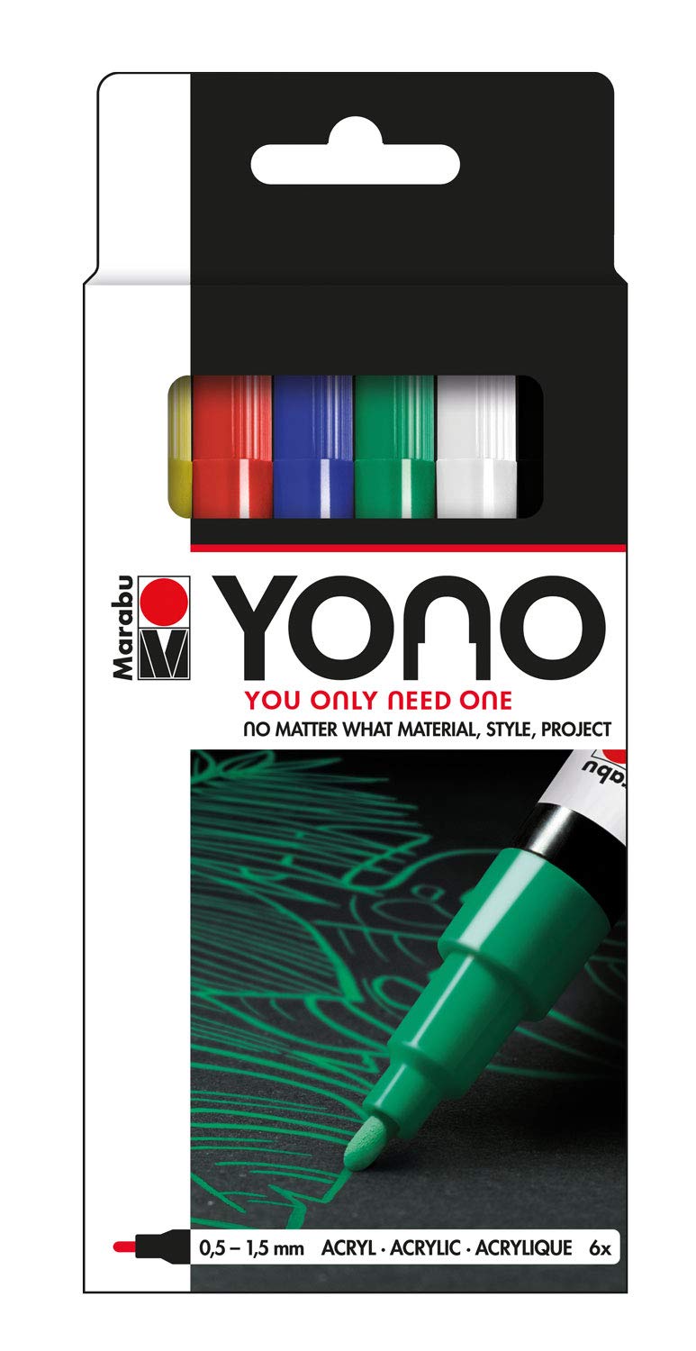 Marabu Yono Marker Pen - 6 Colours - Multi