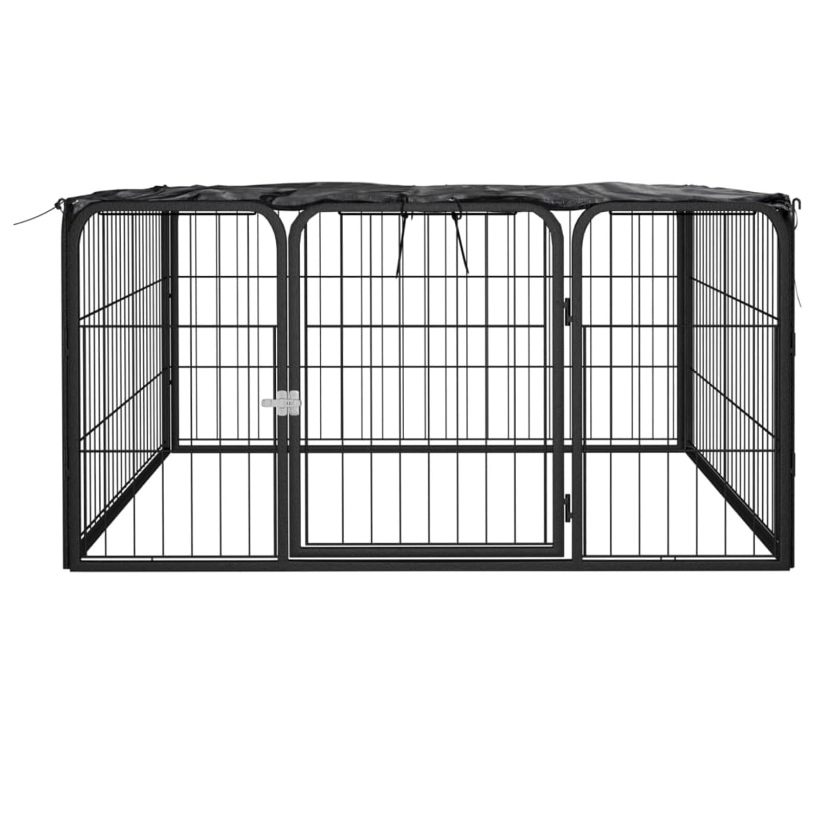 Homgoday Klatka dla psa, 4-panelowa skrzynia dla psów czarna 100 x 50 cm stal lakierowana proszkowo, klatka dla psa klatka dla psa wewnętrzna Kennel dla psów klatki dla psów ogrodzenie dla psów na