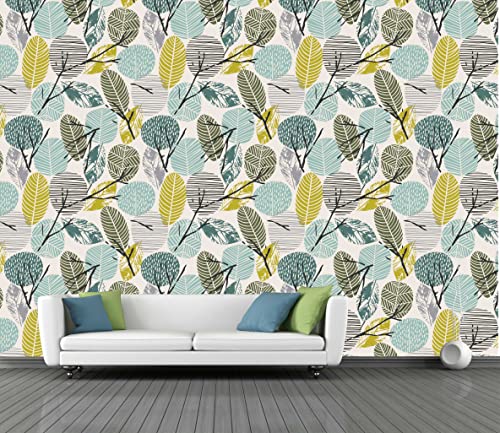 Image of CABANA HOMES Wall Stickers Botanical DIY Leaves Wallpaper for Home Decor (45 x 125 cm, 2 Rolls) (12 sq. ft) Decorative Self Adhesive Living Room Decal Bedroom, Grey