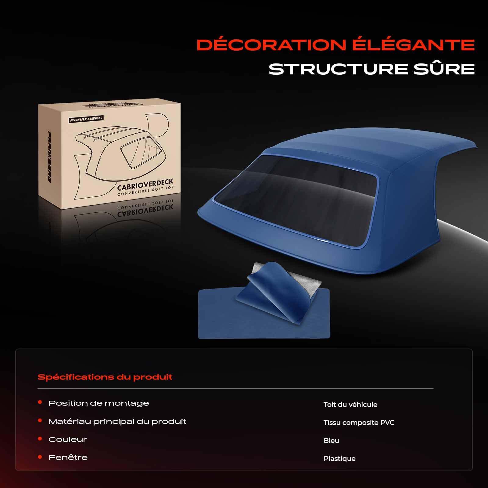Frankberg Capote de cabriolet Softtop Compatible avec Z3 R.o.a.d.s.t.e.r E36 Série 3 Cabriolet E36 Série 3 Compact E36 Série 3 E36 Série 3 Coupé E36 Remplacer# BM36007-002