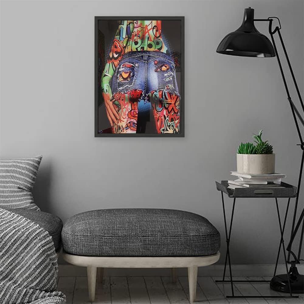 VERRE ART Black Floater Framed Canvas - Wall Decor for Living Room, Bedroom, Office, Hotels, Drawing Room (14in X 22in) - Pop Them Booties #1