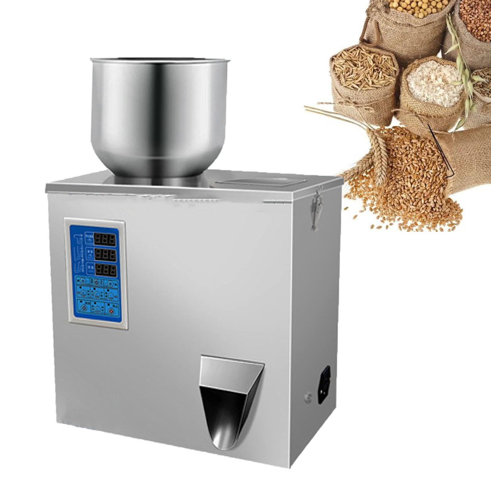 Riempitrice per Polveri in Acciaio Inossidabile con Precisione di ±0,2G Circle-500g | Riempitrice Automatica Con Pesatura Delle Particelle, Comando a Pedale, Per Tè, Granuli, Semi, Cereali, Glitter