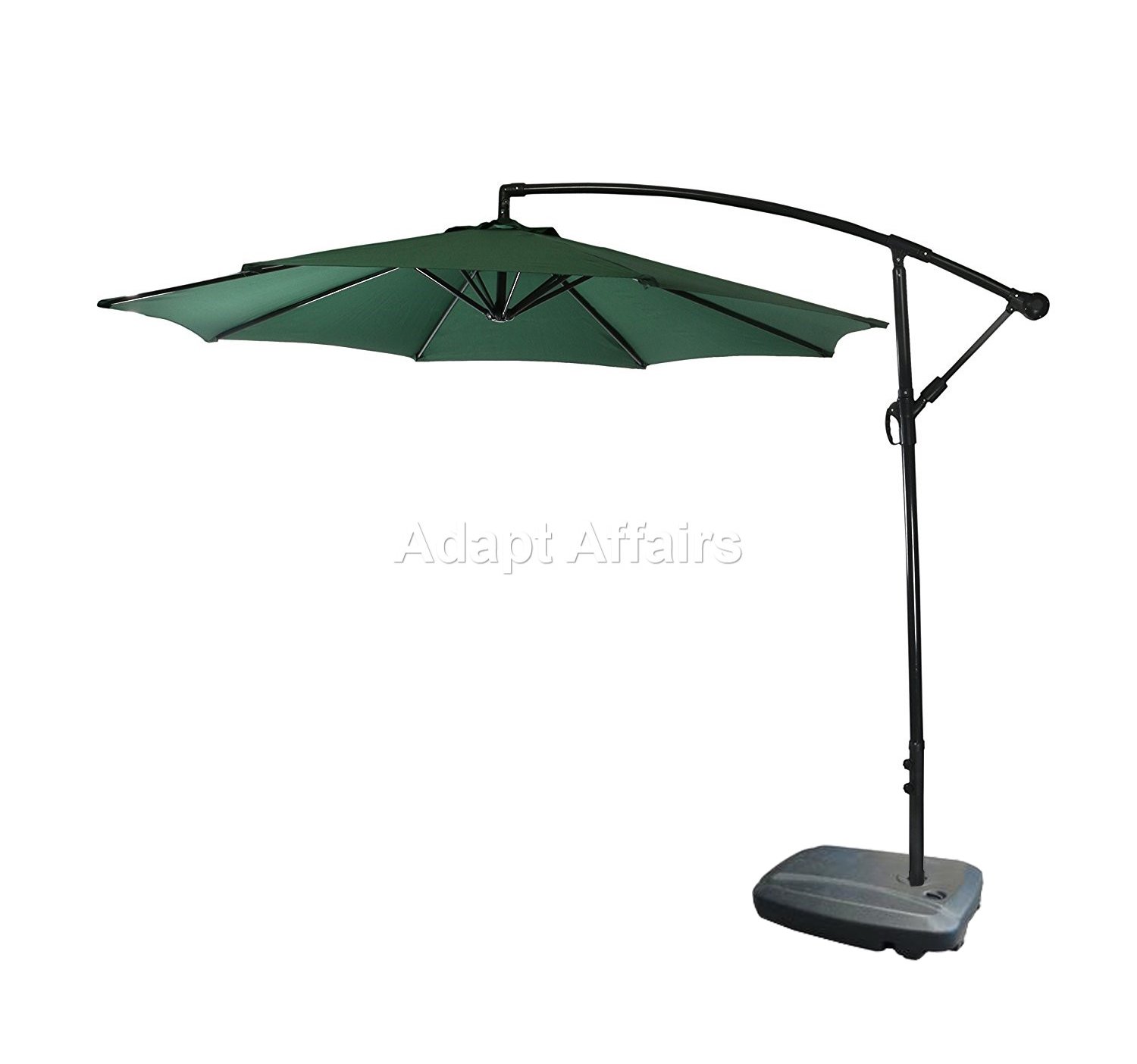 Invezo Side Pole Outdoor Garden Umbrella with 9 FT Diameter | Patio Umbrella for Outdoor, Cantilever, Balcony (GREEN, WATER BASE (60 L))