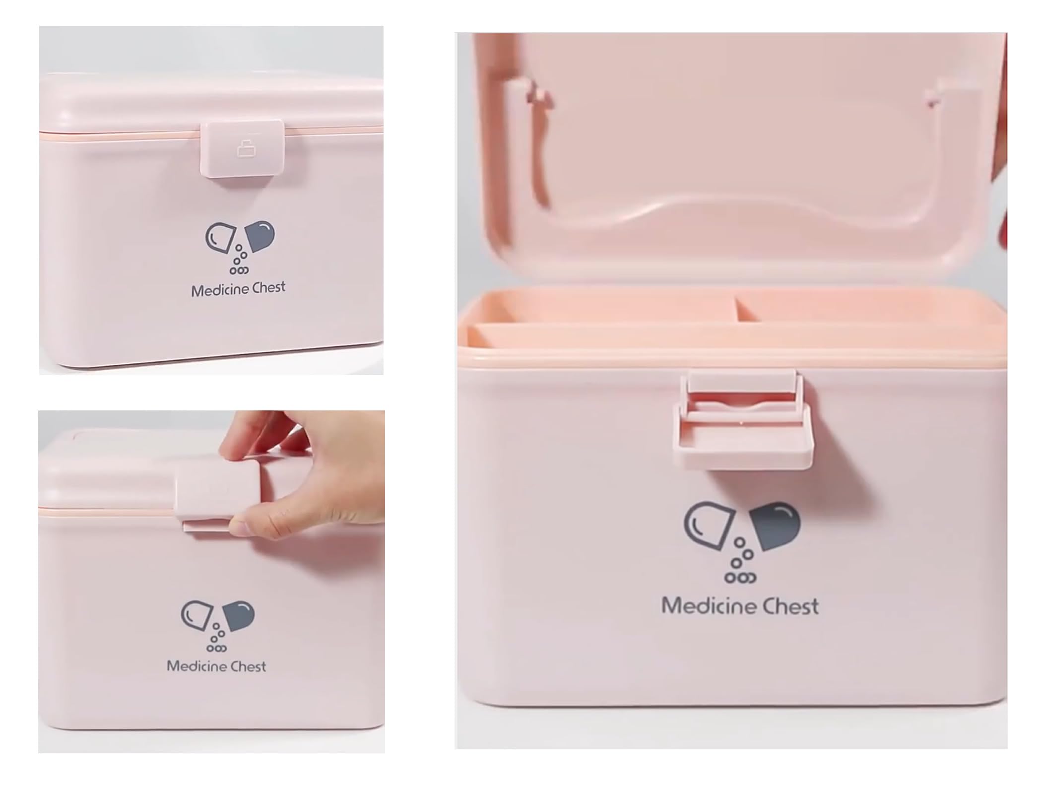 TUKA-i-AKUT 4,8L Medizinbox Zweilagig Portable mit Tragegriff, Medikamentenbox Hausapotheke Box Erste-Hilfe-Box Aufbewahrungsbox Tragbar, Multifunktionaler Medizinkoffer Outdoor Home, TKD6402 Weiß