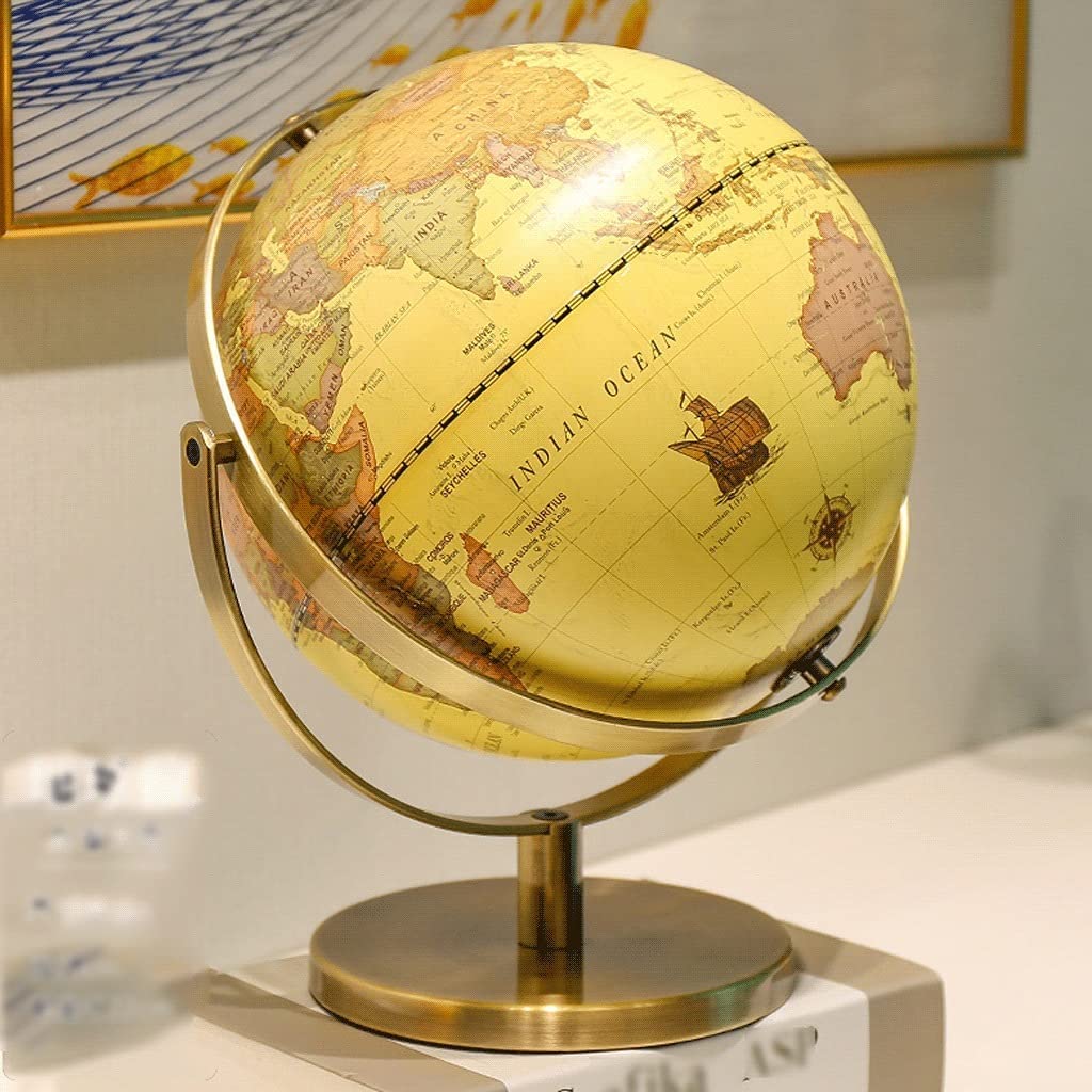Globus, Globus biurowy w stylu retro Mini Globe z aluminiową podstawą 5(Large a)