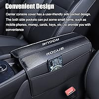 Vista 7 de XITER 1 pieza de funda de cuero para consola central y reposabrazos con bolsillos laterales para Nissan Rogue 2021 2022 2023 2024 2025 2026