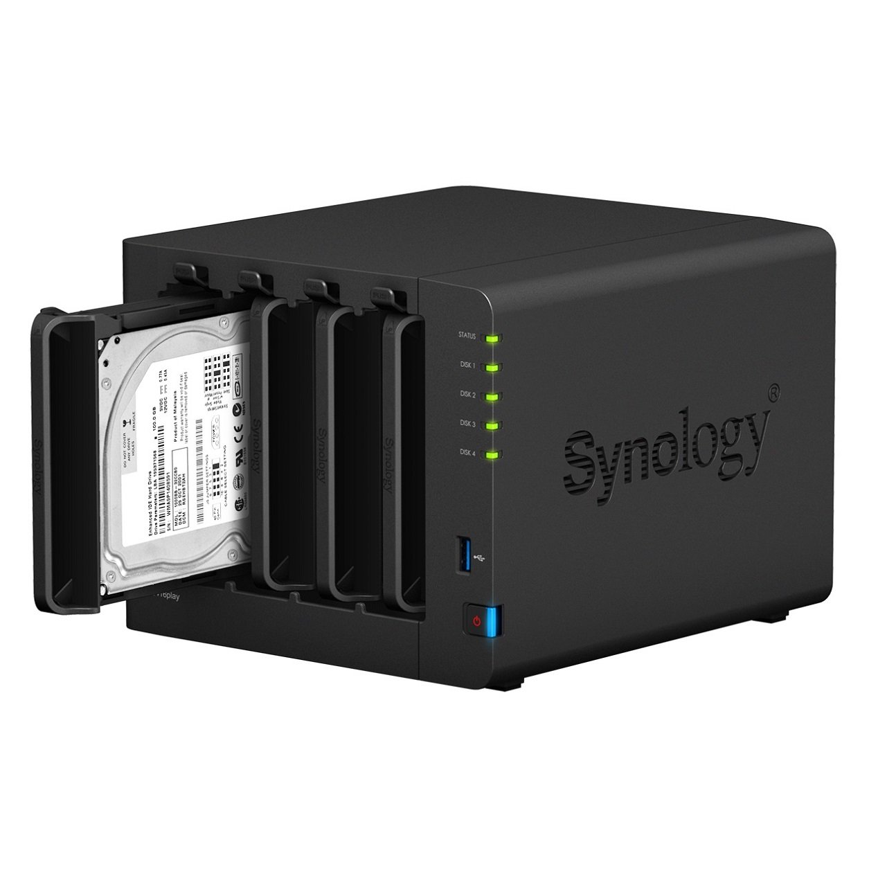 Synology DS416play - Servidor NAS para archivos multimedia y transcodificación 4K UHD (Intel Celeron N3060, HDD de 40 TB, 1 GB DDR3, USB 3.0), color negro