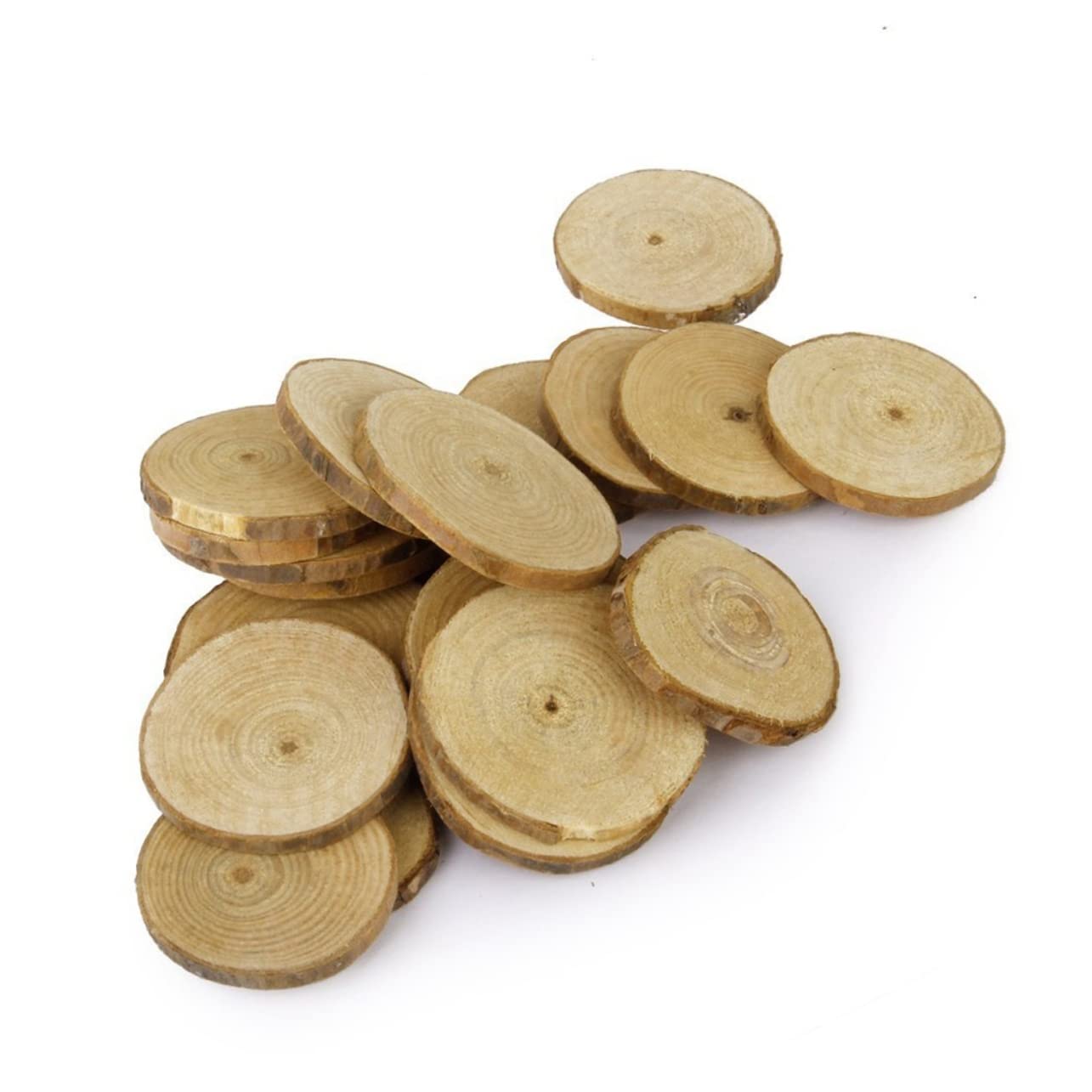 NUOBESTY 60stücke Holzscheiben Für Bastelprojekte Und Hochzeitsdekoration Unbehandelte Holzdiscs Für Natürliche Tischmittelstücke Und Kreative