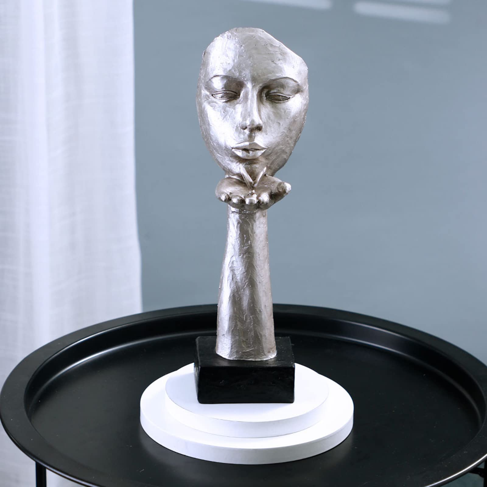 Amazon.co.jp: WANZPITS 抽象的な人間の顔の像蝶の手彫りの創造的な