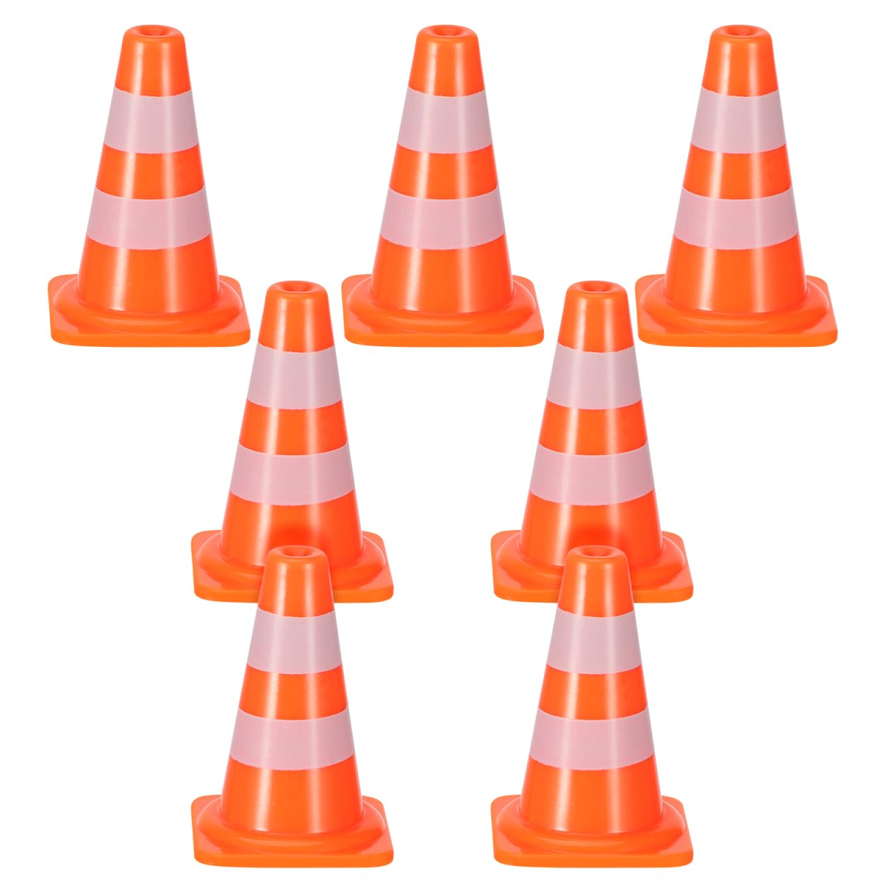IMIKEYA 7pcs Miniature Traffic Cones Orange Safety Road Cones Models Small Construction Barricades Signs for Kids Diy Micro Landscape Sand Table Decor