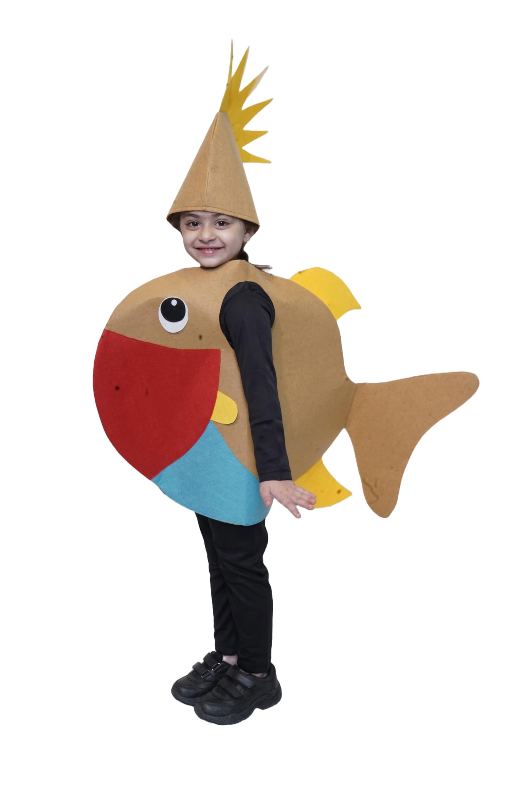 Kaku Fancy Dresses Fish Cutout for Kids, Water Animal Costume for Boys & Girls, Aquatic Sea Creature, Occean Animal Dress, Gold Fish, Nemo, Whale, Puffer, Jelly Fish, Shark Cutout (Freesize)